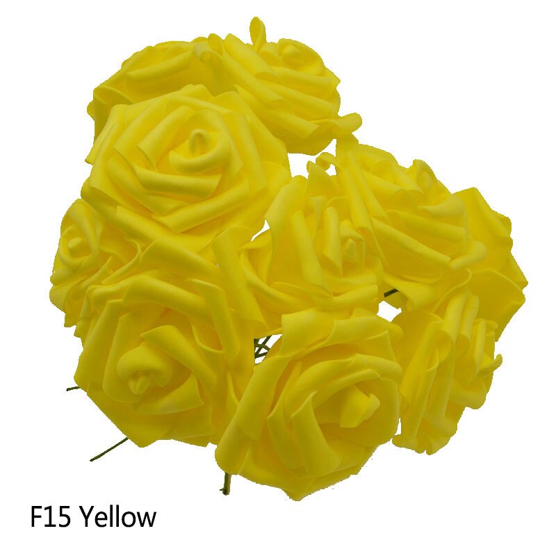 25 Heads 8CM Colorful Artificial PE Foam Rose Flowers Bride Bouquet Home Wedding Decor Scrapbooking DIY