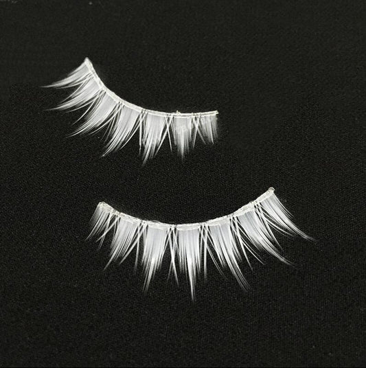 White Eyelashes Cosplay Makeup Natural Long Cross Strip False Eye Lashes