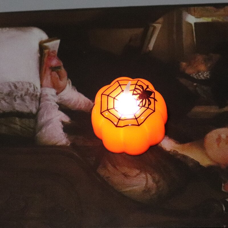 Pumpkin Candle Lights Halloween Lights Warm White Halloween Home Decoration Accessories