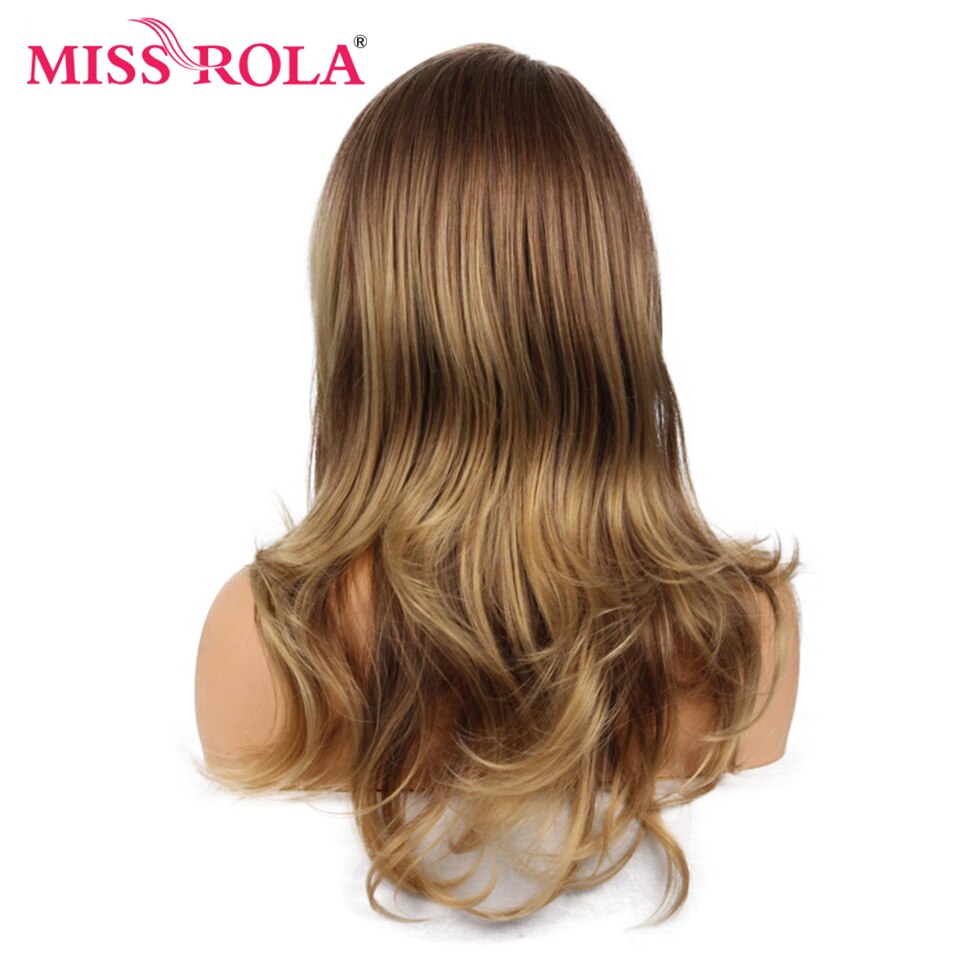 Synthetic Long Wavy Ombre Brown Lace Wig Wig 150% Density 22 Inches Heat Resistant Fiber