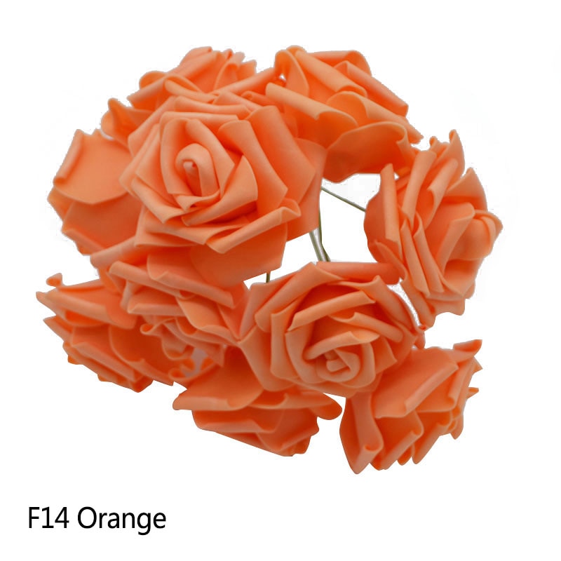 25 Heads 8CM Colorful Artificial PE Foam Rose Flowers Bride Bouquet Home Wedding Decor Scrapbooking DIY