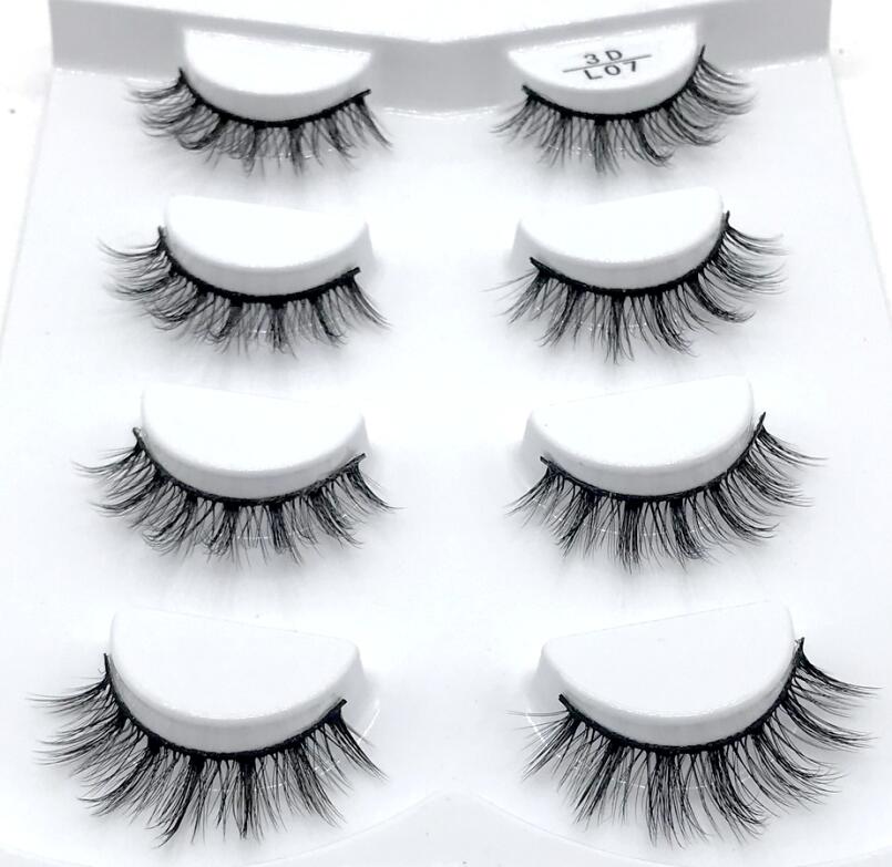 2/4/6pairs natural false eyelashes fake lashes long 3D mink extension