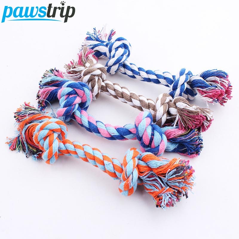 1pc Pet Dog Toy Rope Double Knot Cotton Braided Rope Toy Puppy Chew Cleaning Tooth supplies