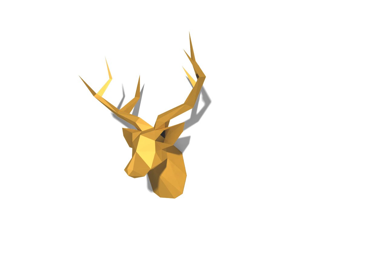 3D Pear Deer Head Animal Paper Model Toy Home Decor Living Room Decor DIY Paper Craft Model Party Gift