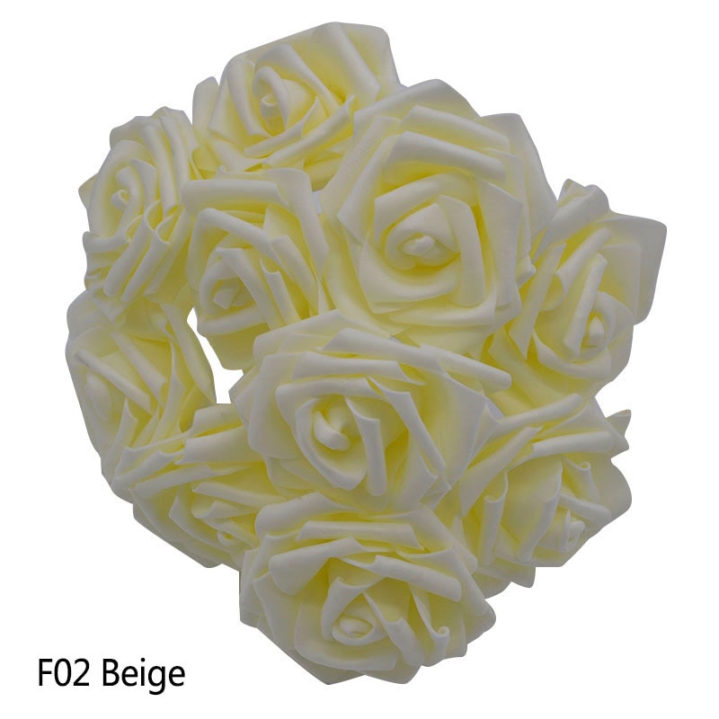25 Heads 8CM Colorful Artificial PE Foam Rose Flowers Bride Bouquet Home Wedding Decor Scrapbooking DIY