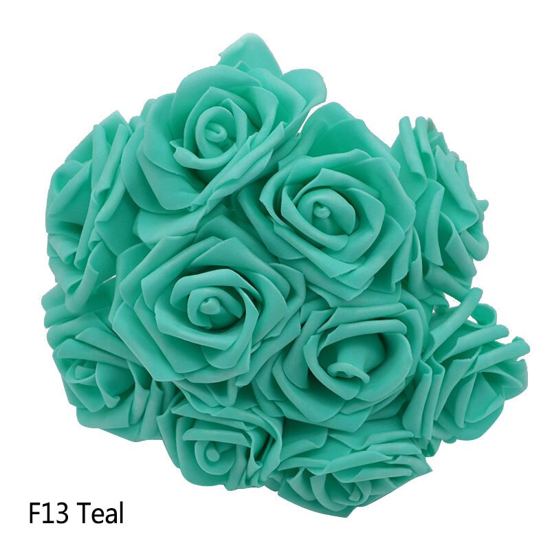 25 Heads 8CM Colorful Artificial PE Foam Rose Flowers Bride Bouquet Home Wedding Decor Scrapbooking DIY
