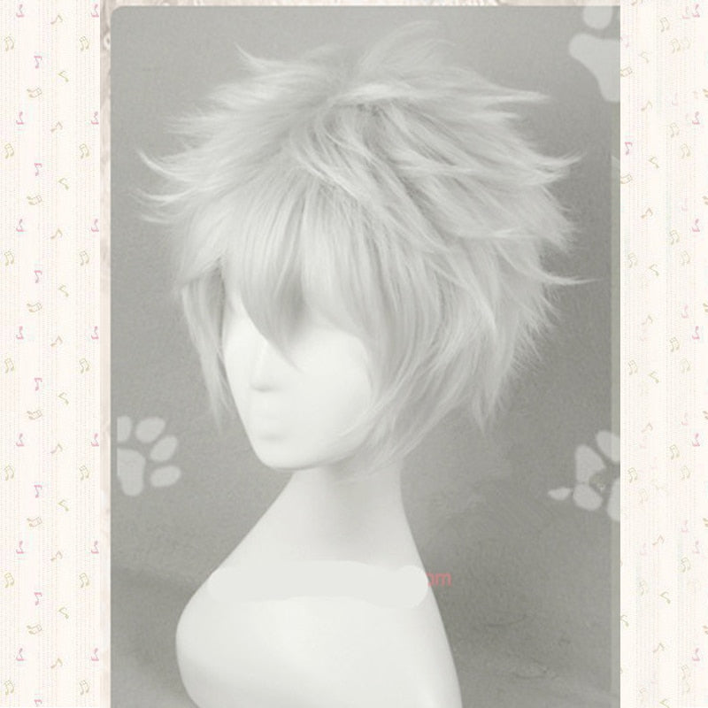 Anime Gintama/Silver Soul sakata gintoki Cosplay wig Gintoki Silver White cosplay wig + wig cap free
