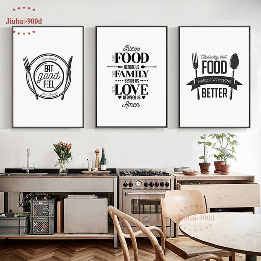 Kitchen Decor Food Quote Canvas Painting Wall Art Print Poster, Wall Pictures for Home Decoration Print Wall Decor