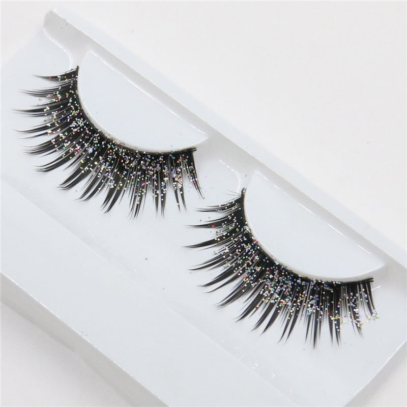 glitter natural false eyelashes