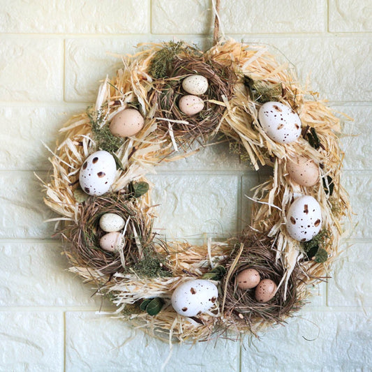 Handmade Spring Summer Wreath Door Home Decoration Accessories Home Wreath Easter Eggs Wreath Wedding Party Craft Decor