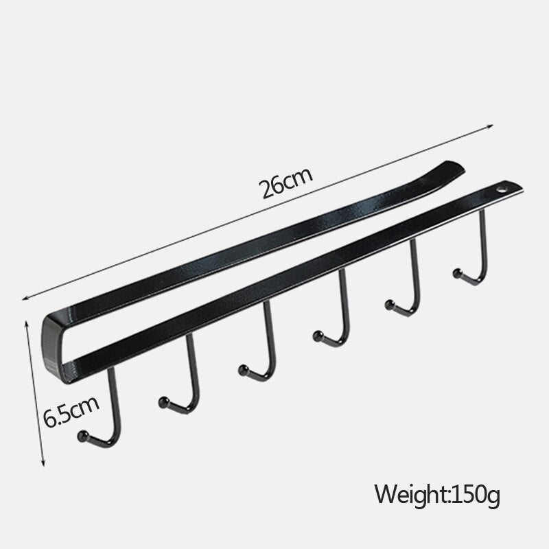 Kitchen Cupboard Organizer Closet Clothes Glass Mug Shelf Hanger Storage Rack Cupboard Shelf Hanging Hook