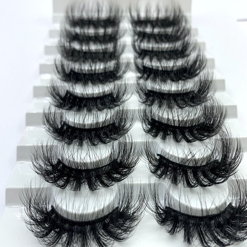 5/8pairs natural false eyelashes fake lashes long makeup 3d mink lashes eyelash extension Fluffy Mink Lashes