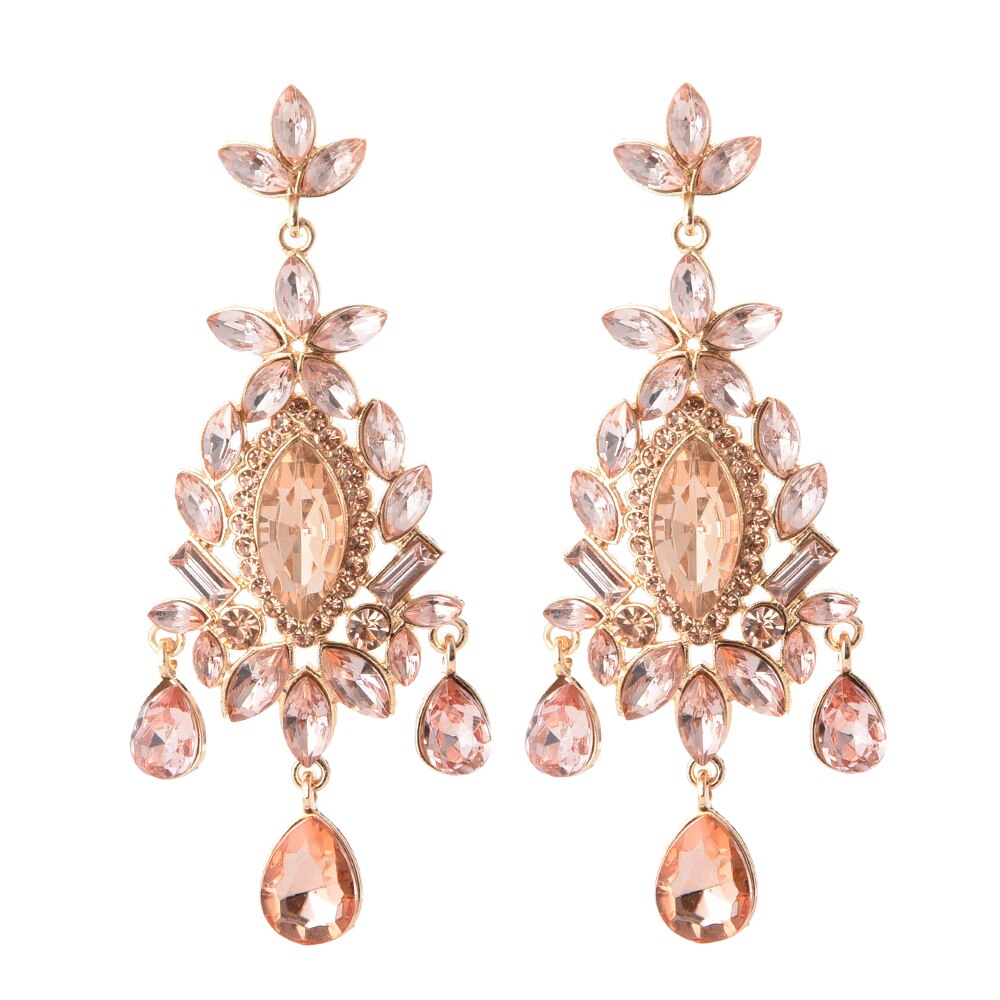 Colorful Crystal Earrings Jewelry Clear Pure Rhinestone Earring Accessories