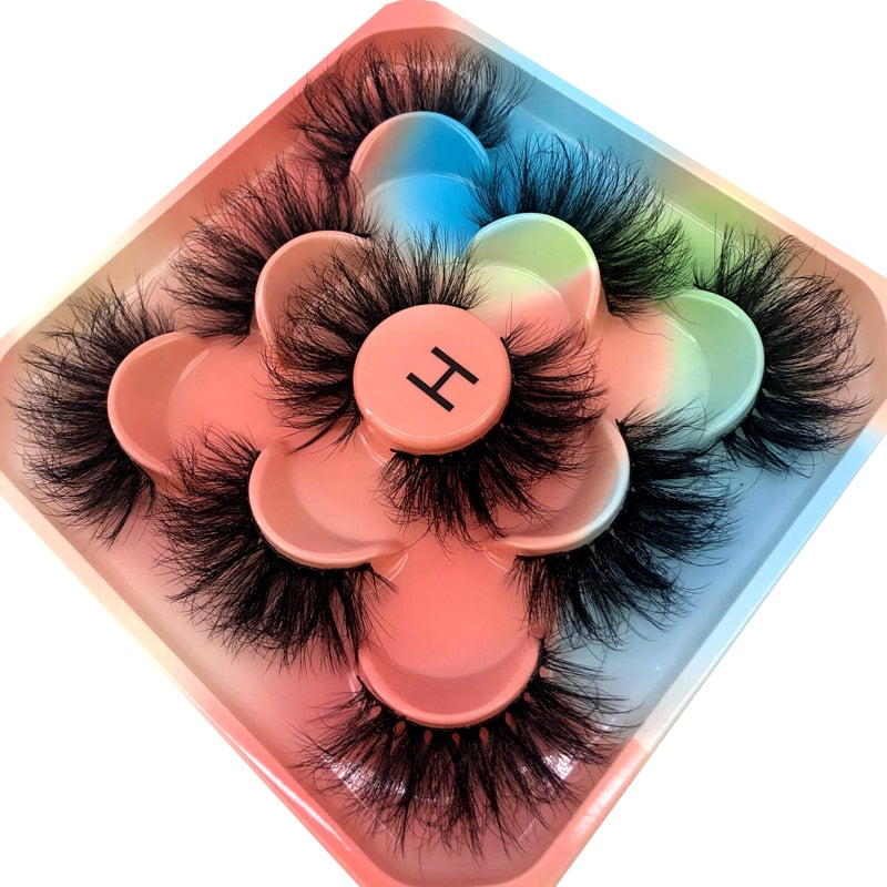5 Pairs 3D Mink Lashes Natural Mink False Eyelashes Dramatic Volume Fake Eyelash Extension Faux Cils