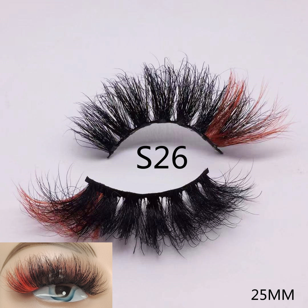 3D Mixed Color Mink Lashes Beauty Natural Individual Eyelashes Fluffy Lash Extension mix pink blue dramatic lash