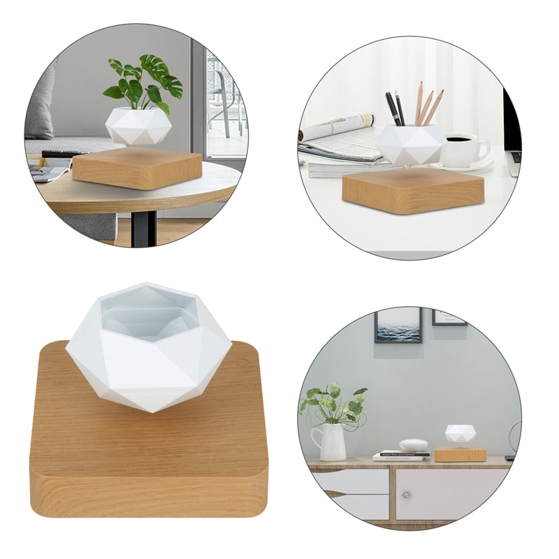 Levitating Air Bonsai Pot Rotation Flower Pot Planters Magnetic  Suspension Floating Pot Potted Plant Home Decor