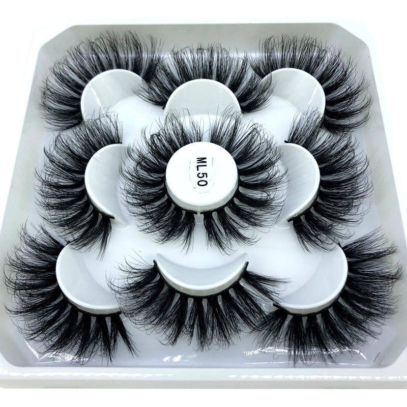 5 pairs 8-25mm natural 3D false eyelashes fake lashes Mink Lashes extension
