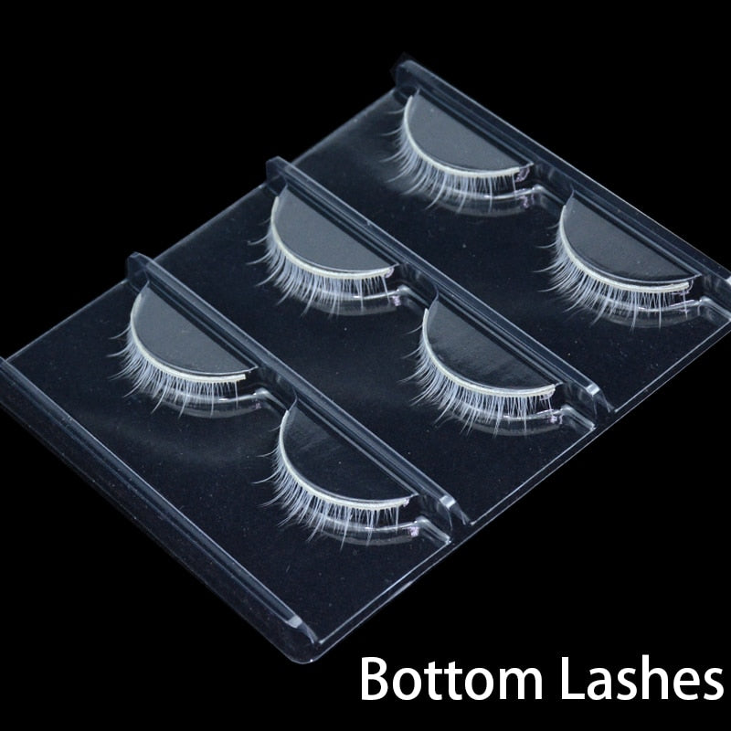 3 Pairs/Lot Fluffy Lace White Eyelashe Natural Colored Artificial Vegan Silk Eye Lashes for Doll Cosplay Party