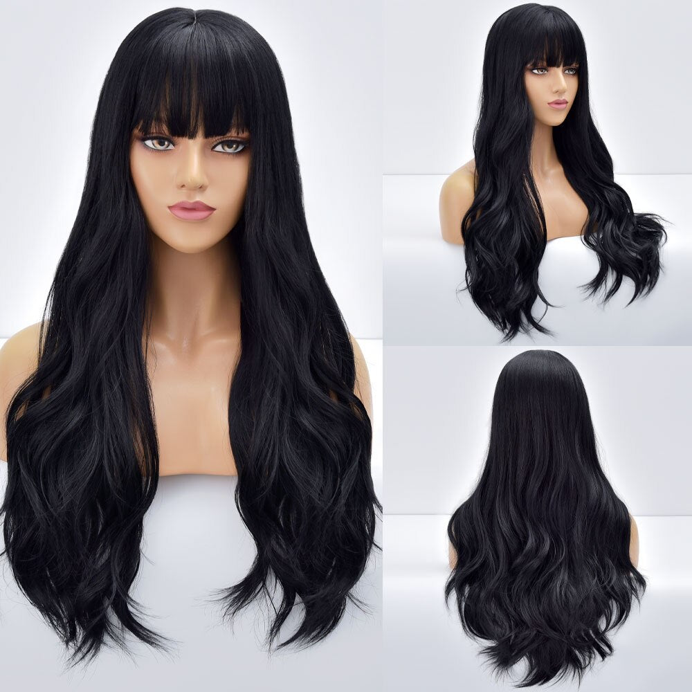 Blonde Body Wave Synthetic Wigs For Women Long Wave White Lolita Cosplay Party Natural Heat Resistant Hair