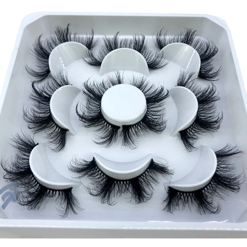 5 pairs 8-25mm natural 3D false eyelashes fake lashes Mink Lashes extension