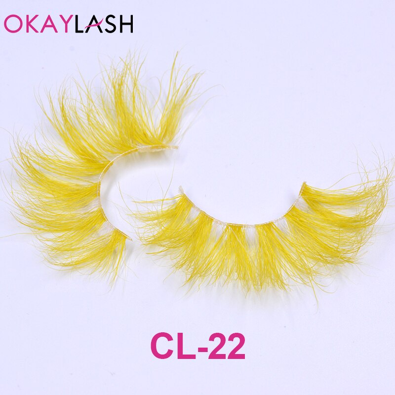 1pair/box real mink color 25mm long siberian eyelashes costume fancy ball dramatic unique colored red blue fake lashes