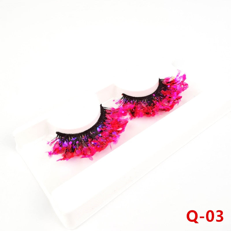 Mink color lashes natural long fluffy individual dramatic colorful false eyelashes