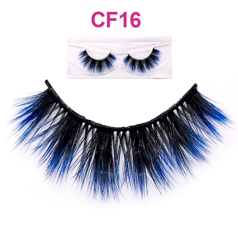 Fluffy Thick Dramatic 3D Faux Mink Colored Eyelashes Pink Red Natural Synthetic Colorful Rainbow Color Eye Lashes for Holiday