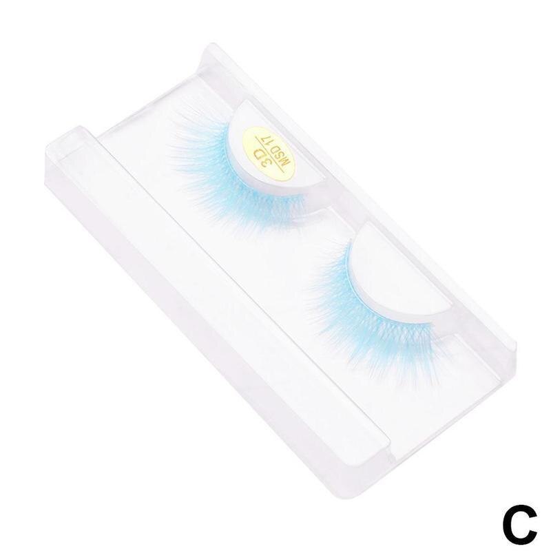 5D Colorful False Eyelashes Faux Mink Lashes Color Pink Blue Yellow Green Fake Eyelash Fluffy Soft Cilias Halloween Eye Makeup
