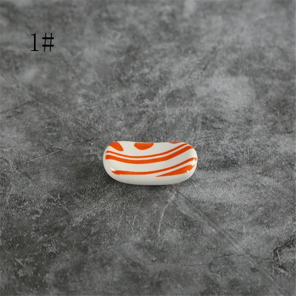 Nordic Style Underglaze Ceramic Tableware Japanese Restaurant Simple Oval Spoon Chopstick Holder Bracket Utensil