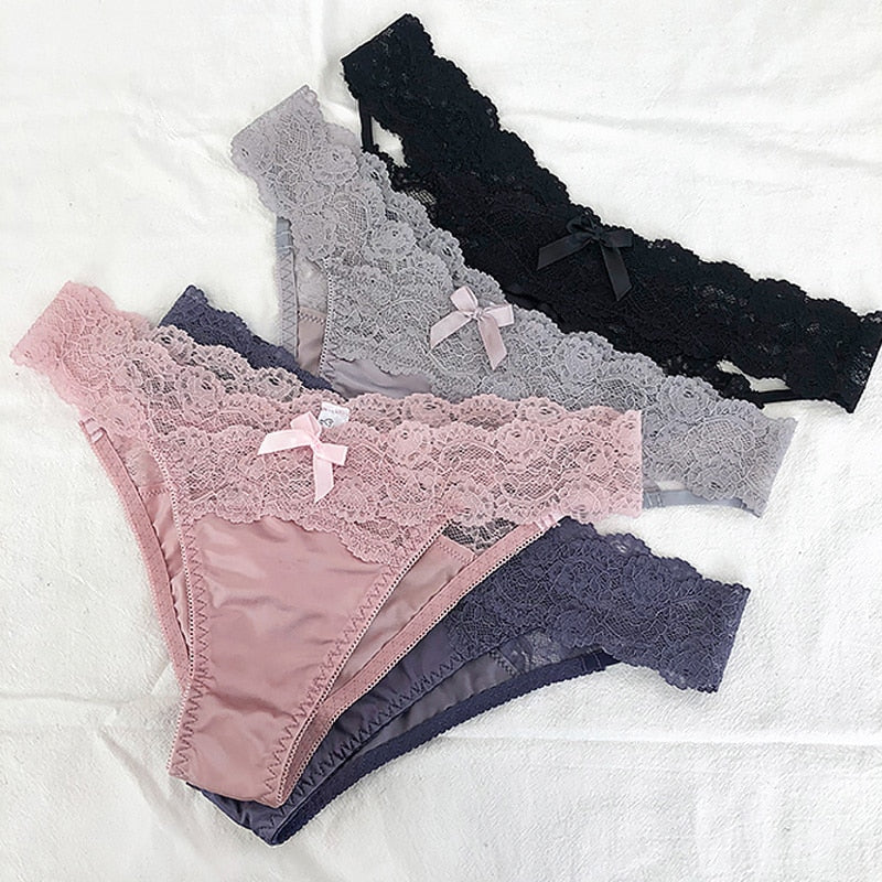 Women Sexy Lace Panties Low-waist Underwear Female G String Breathable Hollow out Lingerie Temptation Intimates