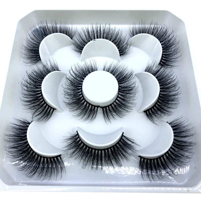 5 pairs 8-25mm natural 3D false eyelashes fake lashes Mink Lashes extension