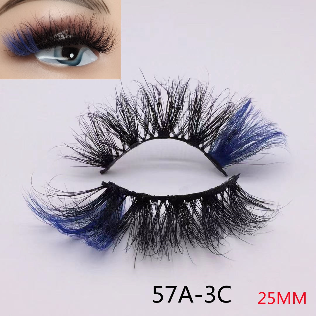Rainbow Eye Lashes Cruelty Free Silk Lace Colored Eyelashes Dramatic Makeup Beauty Purple/pink/blue Cilias ombre eyelashes