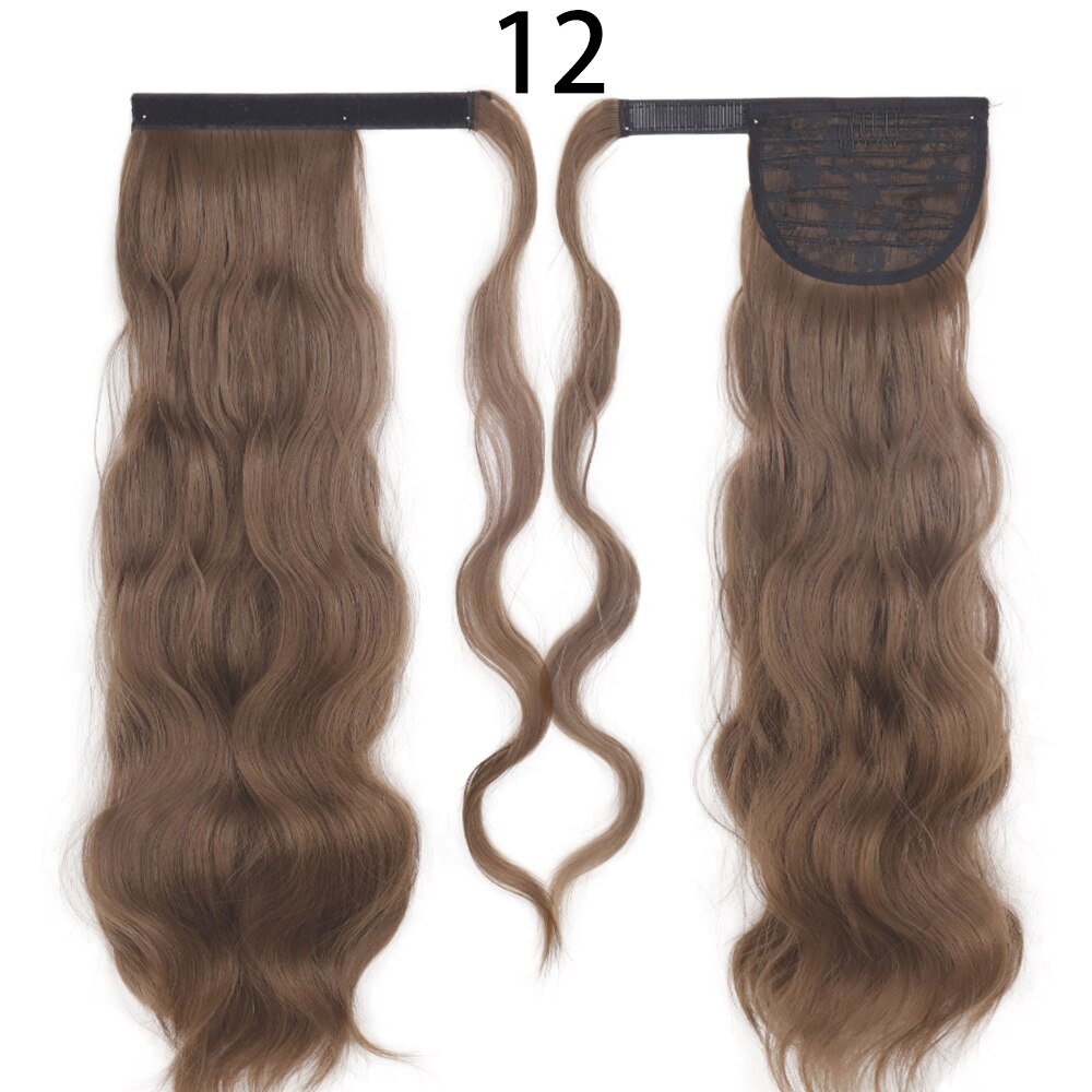 Synthetic Ponytail Extension Long Black Drawstring Wavy Ponytail Hair for Women Body Wavy Ponytail