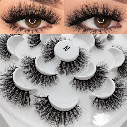 False Eyelashes 3D Real Mink Eyelash 7pairs Extended Eyelashes Lashes Natural Lash Extension Crisscross Fake Eyelash