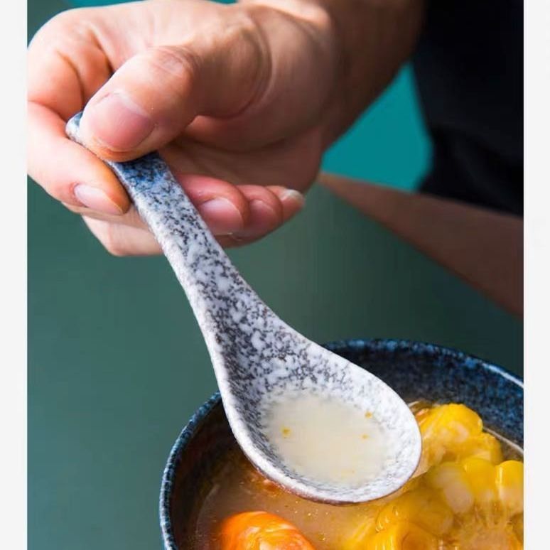Ceramic Soup Spoon Japanese Tableware Creative Spoons Cooking Utensil Tool