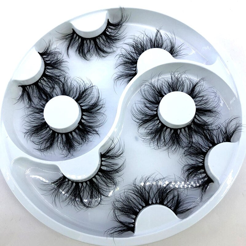 5 pairs natural false eyelashes fake lashes long 3d mink lashes eyelash extension