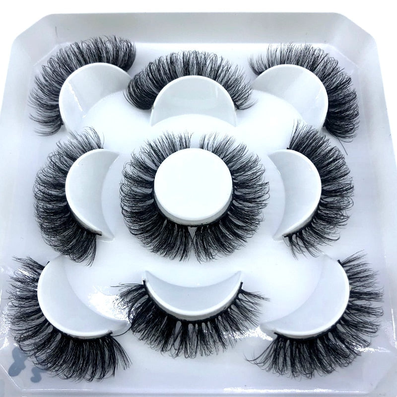 5 pairs 8-25mm natural 3D false eyelashes fake lashes Mink Lashes extension