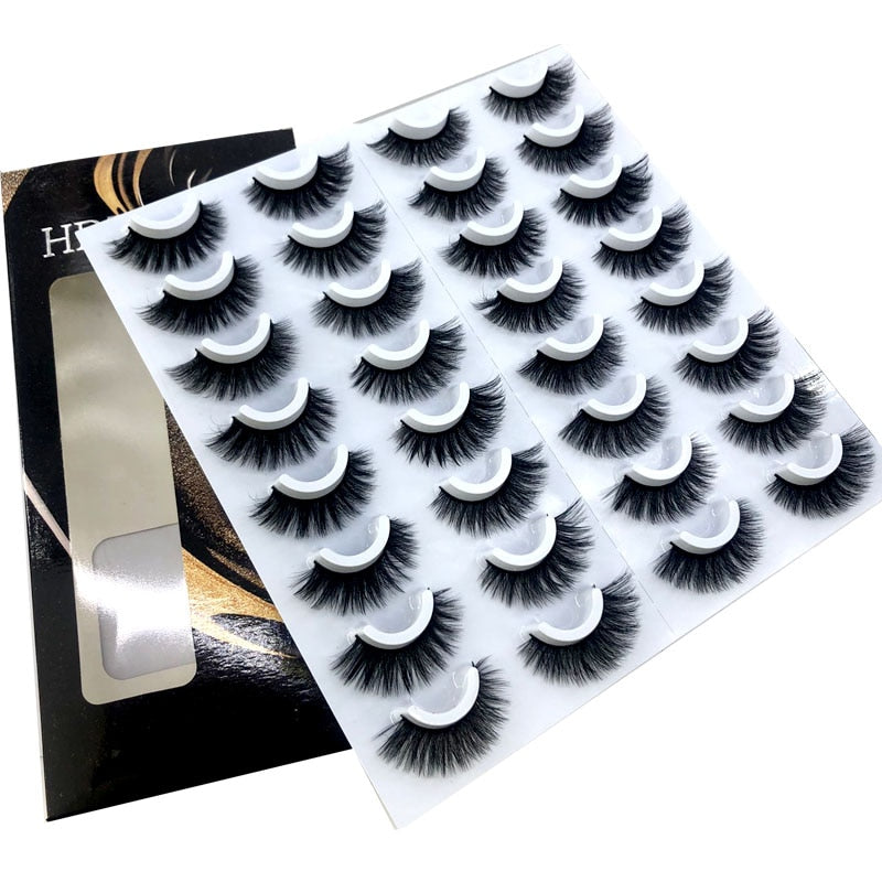 16 Pairs 3D Mink Lashes Natural False Eyelashes Dramatic Volume Fake Lashes Makeup Eyelash Extension Silk Eyelashes