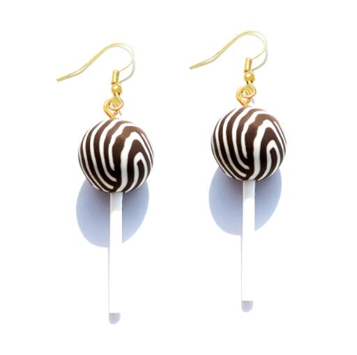 Resin Lollipop Drop Earrings Jewelry Custom Made Handmade Cute Cotton Candy