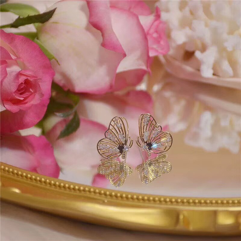Cute Gold Color Butterfly Earring Jewelry