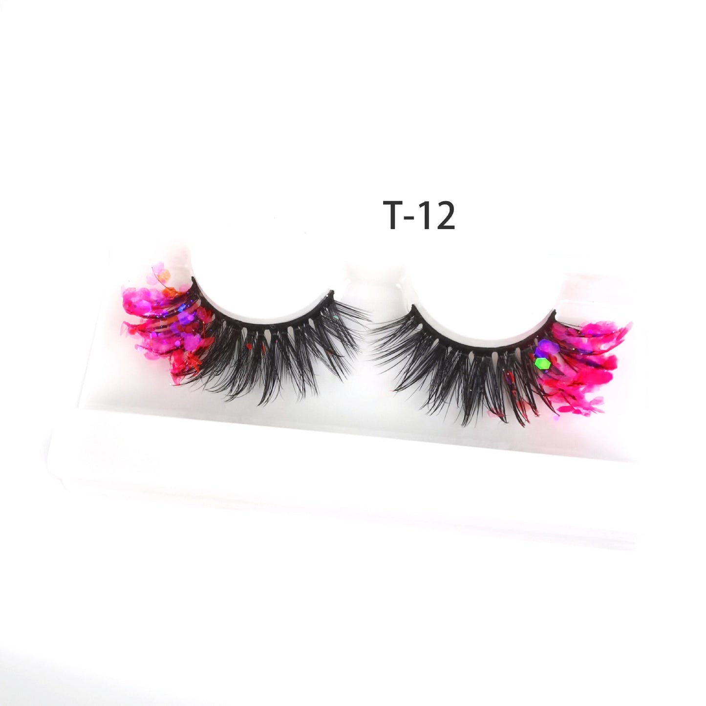 3 Pair Colored Shining Gold Glitter Eyelashes Handmade Dramatic Purple Colorful Rainbow Lashes For Party Show Halloween Cosplay