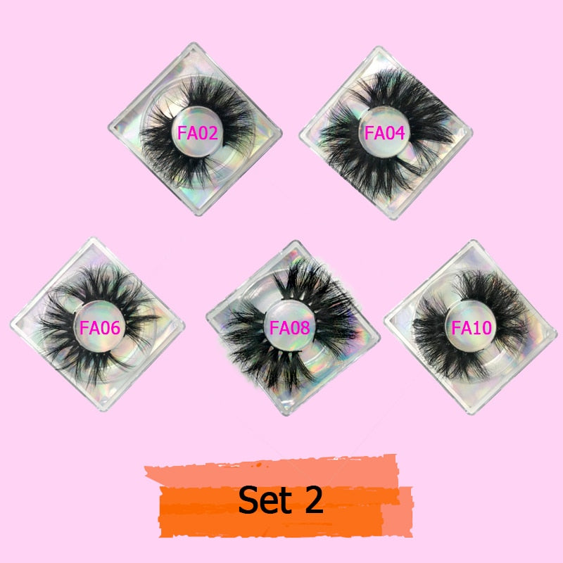 Mink Eyelash 10/20/30 Pairs Fake Lashes 5D Mink Lashes Magnetic Eyelashes 25mm False Lashes