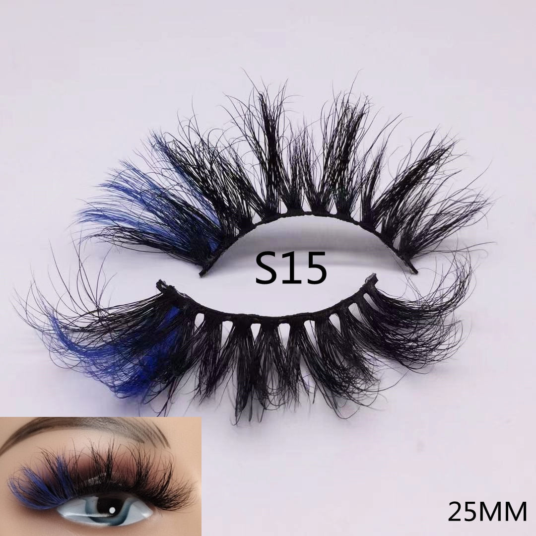 3D Mixed Color Mink Lashes Beauty Natural Individual Eyelashes Fluffy Lash Extension mix pink blue dramatic lash