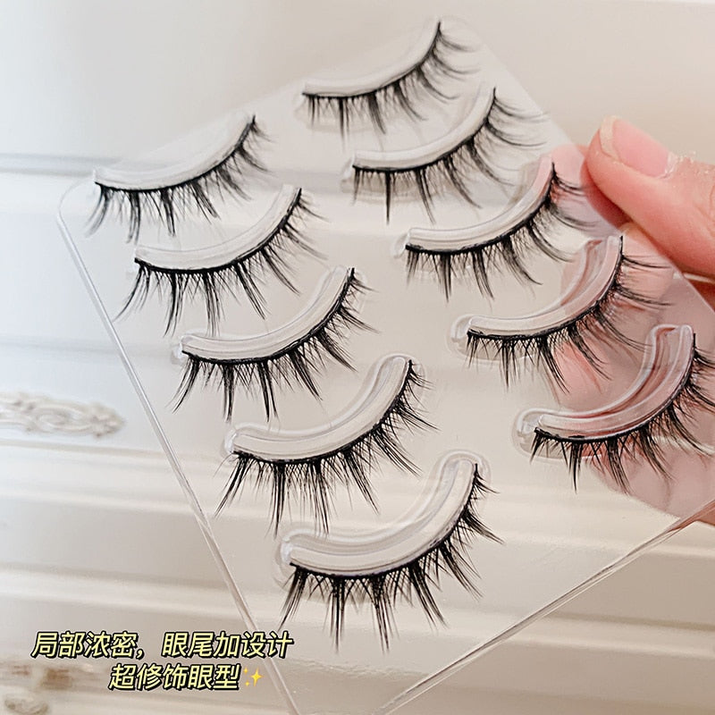 5 Pairs Natural Long False Eyelashes Cos Japanese Eyelashes Handmade Thick Curling Eyelash
