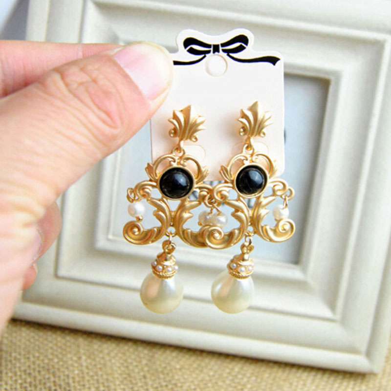 Retro Luxury Baroque Earring Euramerican Palace Vintage Pop Pearl Earrings