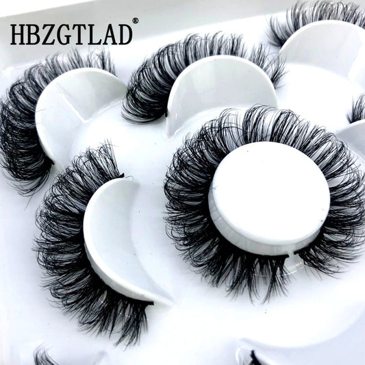 5 pairs 8-25mm natural 3D false eyelashes fake lashes Mink Lashes extension