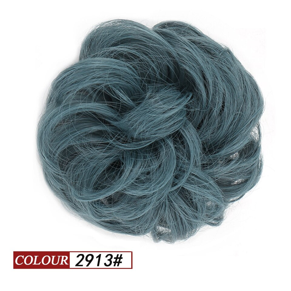 Synthetic Curly Donut Chignon With Elastic Band Scrunchies Messy Hair Bun Updo Hairpieces Extensions for Women