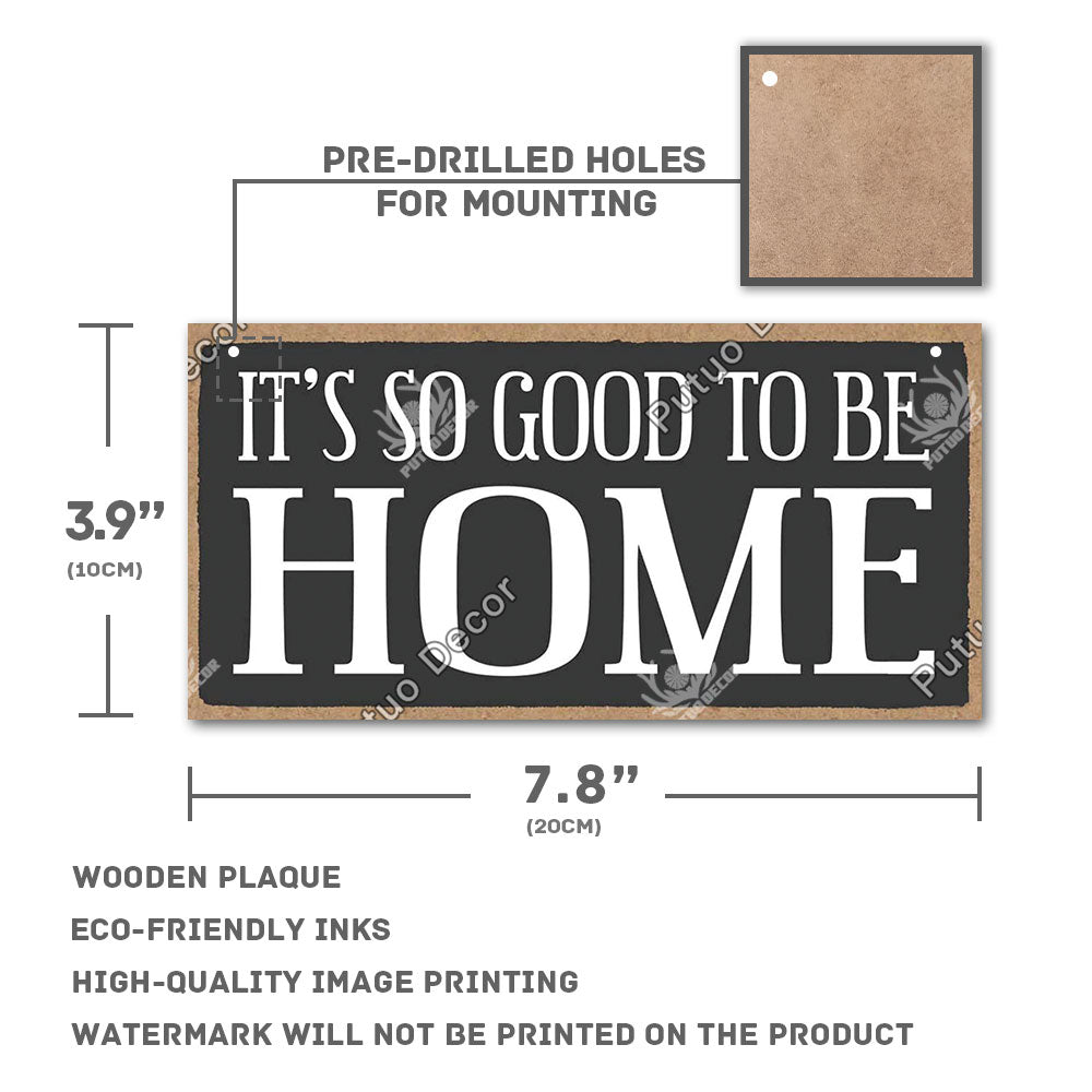 Putuo Decor Home Wooden Signs Family Wood Wall Plaque Wood Art Home Decor for Friendship Wooden Pendant Home Wall Decoration