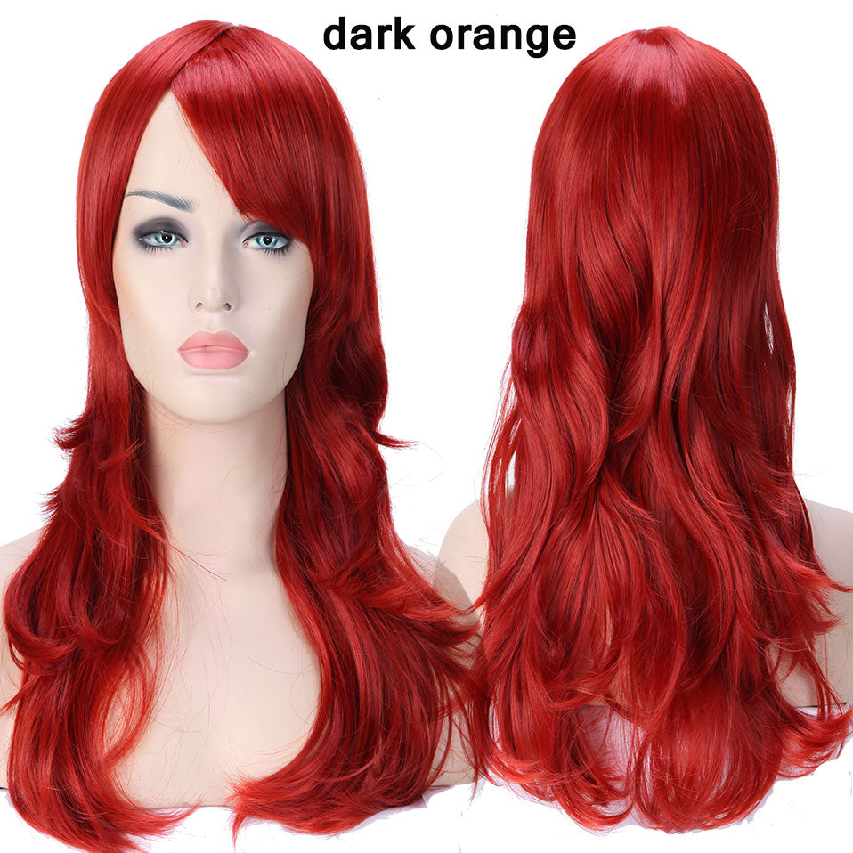 S-noilite Synthetic 28colors 22inch Loose Wave Wigs Halloween Cosplay Wig Blue Red Pink Grey Purple Hair Cosplay