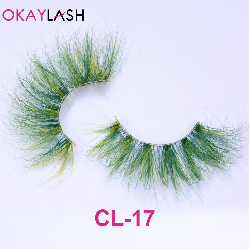 1pair/box real mink color 25mm long siberian eyelashes costume fancy ball dramatic unique colored red blue fake lashes